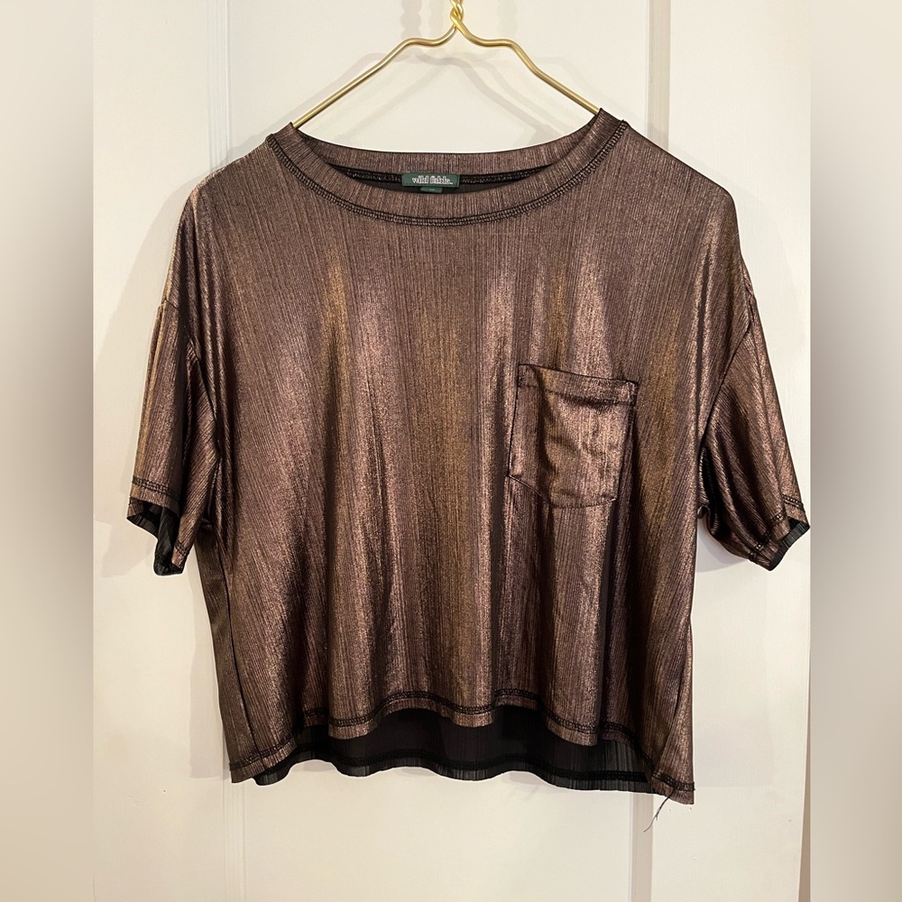 Bronze Shimmer Crop Top